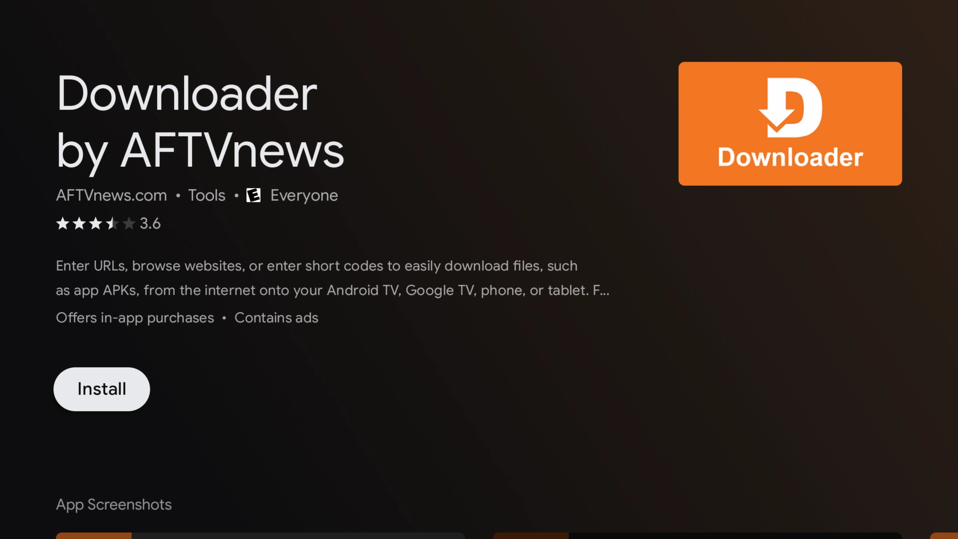 Downloader app highlighted in the Amazon Appstore